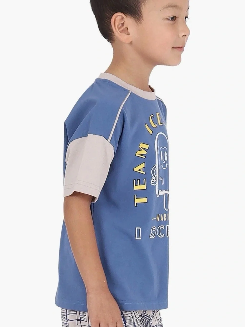 Tiny Tribe Kids Team Ice Cream Color Block Cotton Graphic T-shirt